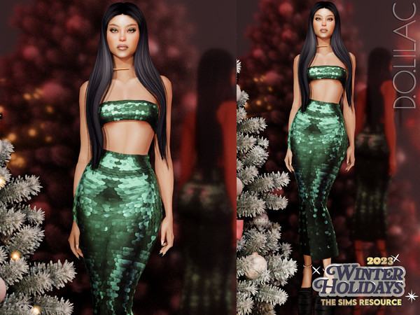 Sims 4 — Paillette Crop Top [SET] DO0152 by DOLilac — Custom thumbnail