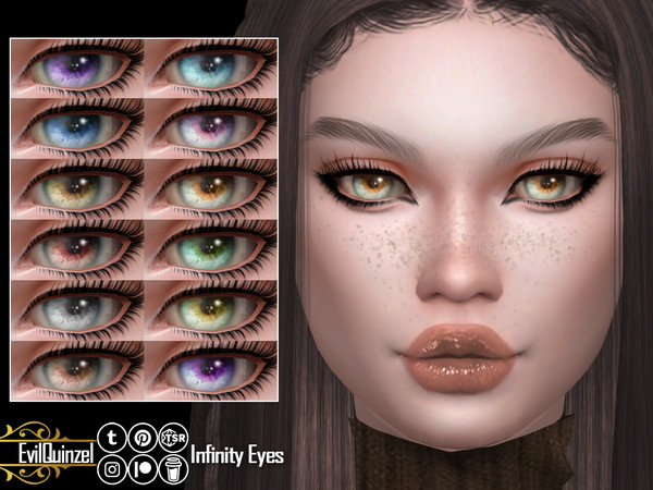 Sims 4 — Infinity Eyes by EvilQuinzel — Colorful eyes in 12 swatches. Facepaint category;