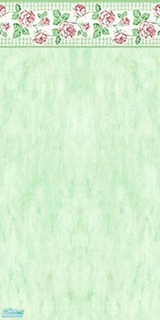 Sims 2 — Avalon Bathroom - Avalon Wallpaper by Riverwillows — Pretty sponge-patterned wallpaper in apple green, with pink