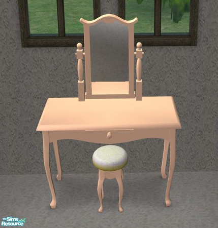 Sims 2 — Peach Garden Bedroom - Vanity Table by Riverwillows — A beautiful bedroom in peach and garden flowers. Perfect