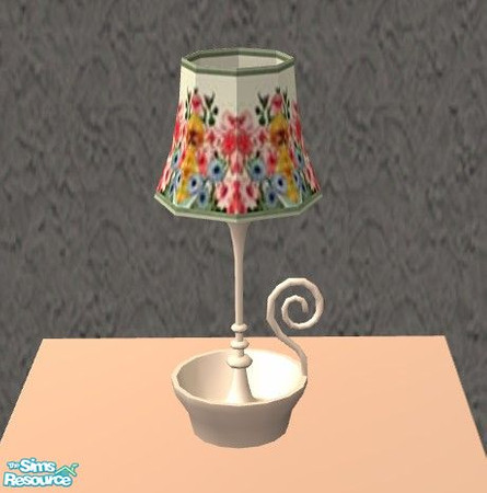 Sims 2 — Peach Garden Bedroom - Lamp by Riverwillows — A beautiful bedroom in peach and garden flowers. Perfect for your