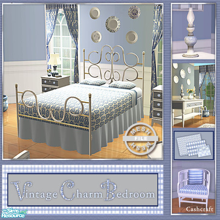 Sims 2 — Vintage Charm Bedroom - Bed002 Mesh by Cashcraft — A mixture of vintage and traditional furniture makes for a
