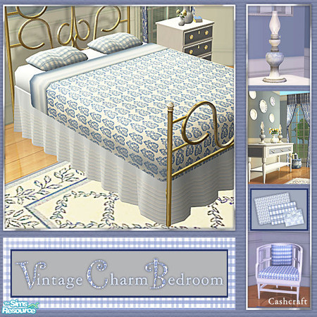 Sims 2 — Vintage Charm Bedroom - Bedding Recol by Cashcraft — A mixture of vintage and traditional furniture makes for a