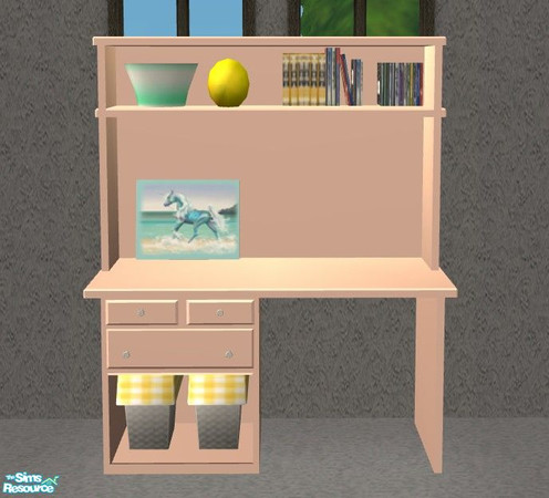 Sims 2 — Peach Garden Bedroom - Desk by Riverwillows — A beautiful bedroom in peach and garden flowers. Perfect for your