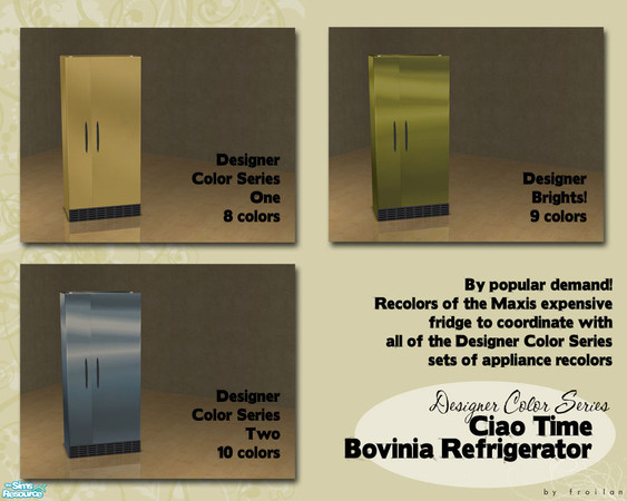 Sims 2 — Designer Color Series - Ciao Time Refrigerator by froilan — Have your sims hit the big time? Are they movin\' on