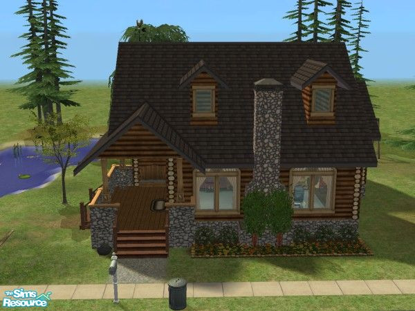 Sims 2 — Stoneridge Retreat by Kristen408 — This log cabin home is perfect as a vacation retreat or as a main home for a