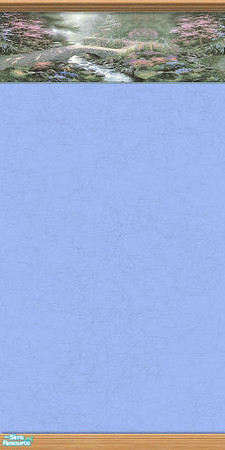 Sims 2 — Thomas Kinkade Wallpaper  5B by TSR Archive — Wallpaper with a border of Thomas Kinkade artwork. 