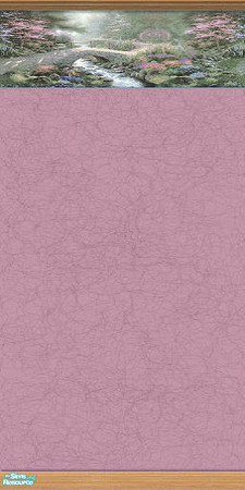Sims 2 — Thomas Kinkade Wallpaper 5A by TSR Archive — Wallpaper using a border of Thomas Kinkade artwork. 
