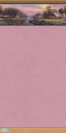 Sims 2 — Thomas Kinkade Wallpaper 2A by TSR Archive — Wallpaper using a border of Thomas Kinkade artwork. 