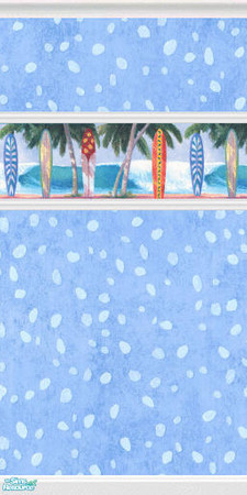 Sims 2 — Surfs up by devilishdawn — A border with surf boards on a water paper