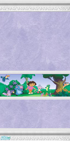 Sims 2 — Dora by devilishdawn — Dora border on a lilac paper