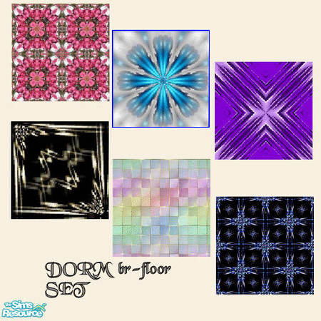 Sims 2 — dorm floors set by skinflin — colourfull floors to use in dorms.or house..