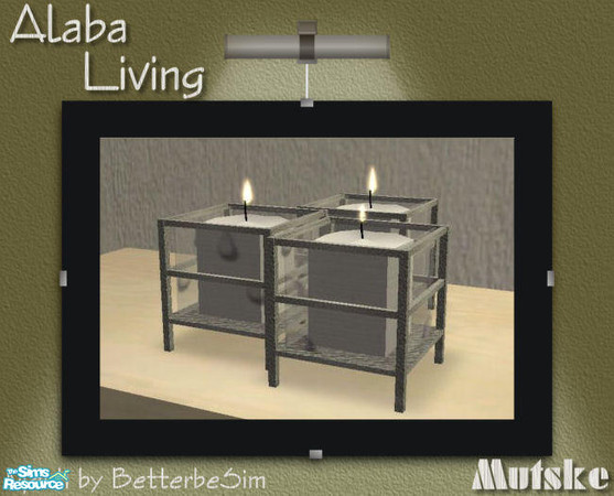 Sims 2 — Alaba Living in White - Candle by Mutske — Recolors from BetterbeSim set "Contempo Living". You need