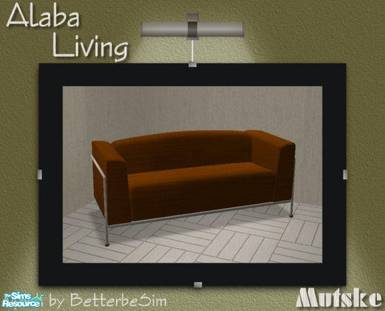 Sims 2 — Alaba Living in Brown - Loveseat by Mutske — Recolors from BetterbeSim set "Contempo Living". You need