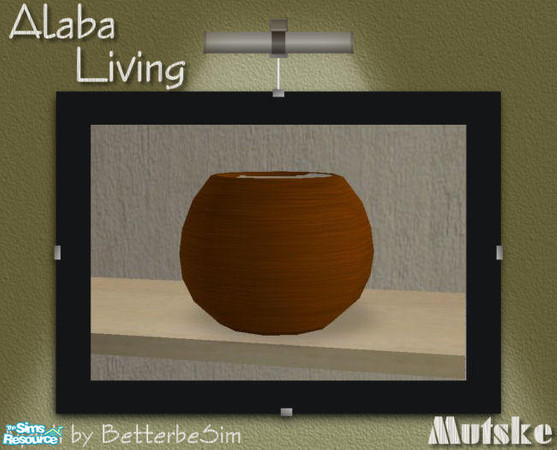 Sims 2 — Alaba Living in Brown - Vase by Mutske — Recolors from BetterbeSim set "Contempo Living". You need