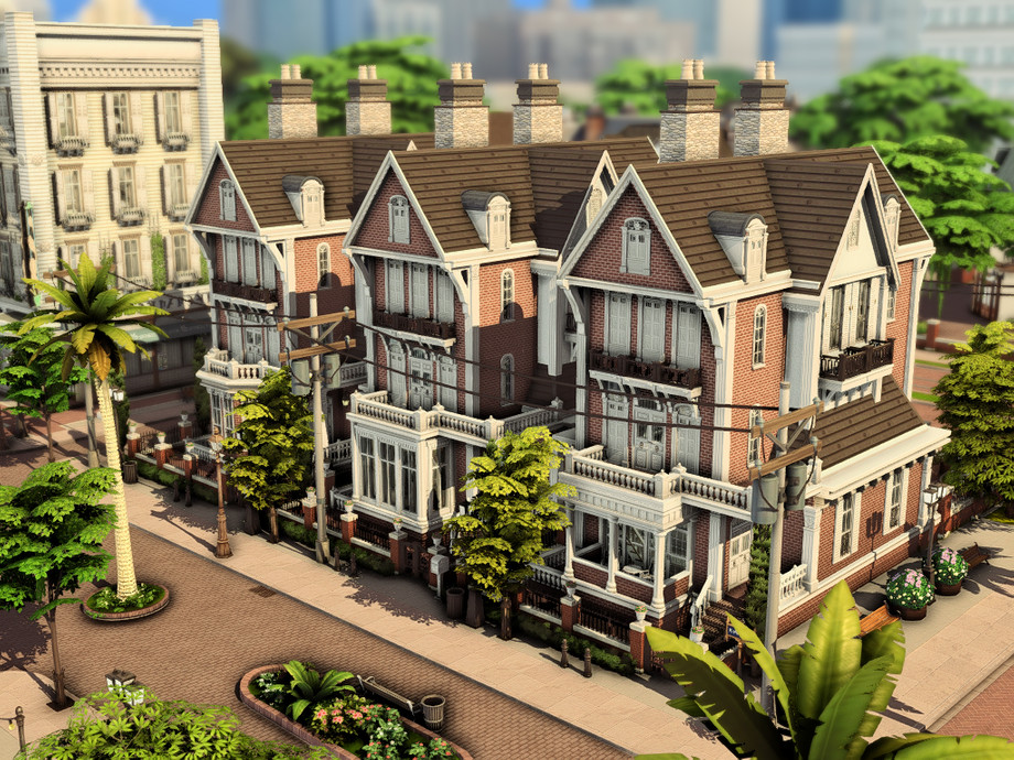 The Sims Resource - Brownstone Townhouses