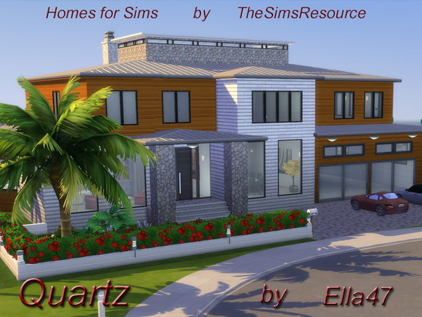 Sims 4 — Quartz by ella47 — Quartz Is beatiful house For your Sims. Livingroom wit cozy Fireplace, Kitchen with Nook,
