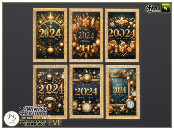 Sims 4 — eve dining room wall paintings1 by jomsims — Eve dining room winter Holidays 2023