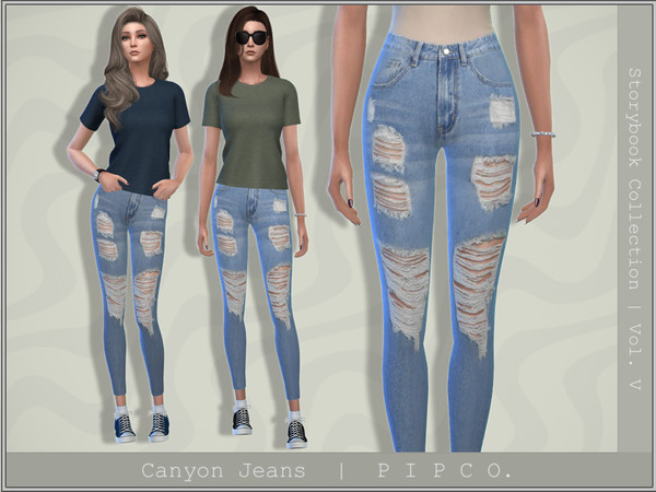The Sims Resource - Canyon Jeans (Ripped).