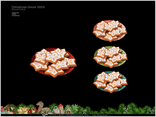 Sims 4 — ChristmasDecor2023 - cookies plate by Severinka_ — A set of Christmas decor. - a mug of hot chocolate - a mug of