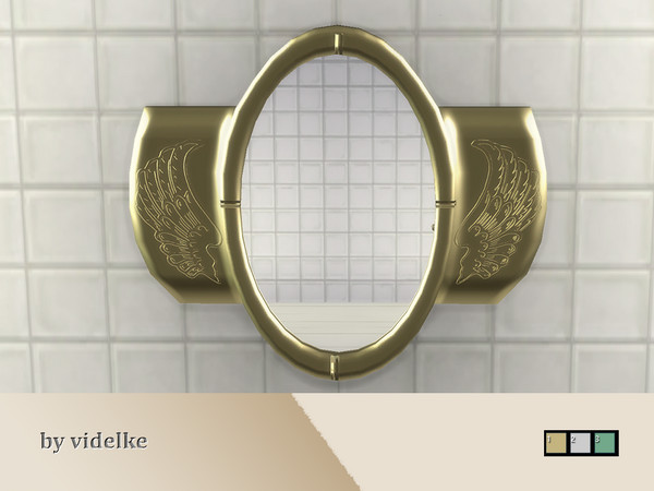 Sims 4 — Wings Mirror by videlke2 — Bathroom with variants. Inspired by art deco.