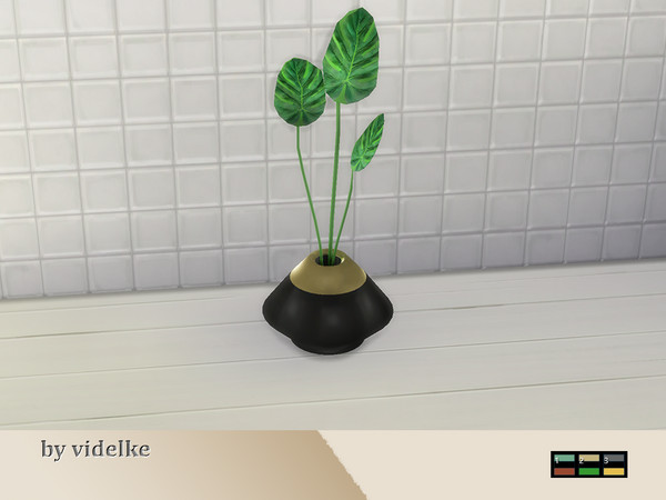 Sims 4 — Deco Vase Leaves by videlke2 — Bathroom with variants. Inspired by art deco.