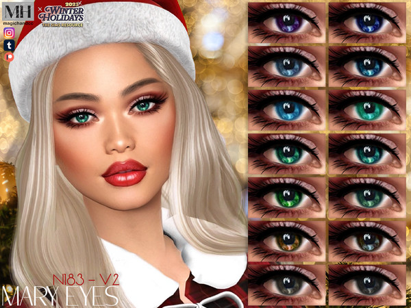 Sims 4 — Mary Eyes N183 - V2 by MagicHand — Sparkling eyes for males and females in 16 colors - HQ Compatible.