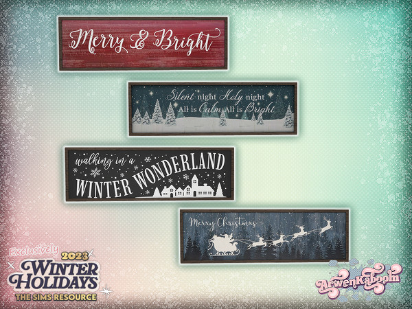 Sims 4 — Hollyland - Framed Picture by ArwenKaboom — Holliday themed kitchen and dining sets. It has clean and wear and