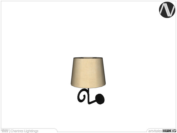 Sims 3 — Chartres Wall Lamp Wrought Iron Body by ArtVitalex — Lighting Collection - Belong to 2023 All Rights Reserved.