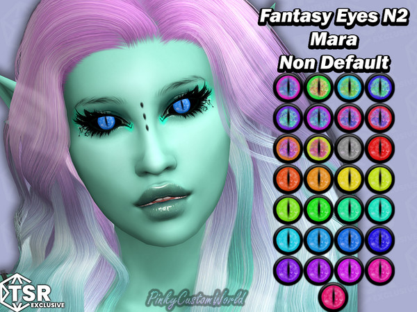 Sims 4 — Fantasy Eyes N2 - Mara (Non Default) by PinkyCustomWorld — Fantasy inspired colorful eyes with reptile like