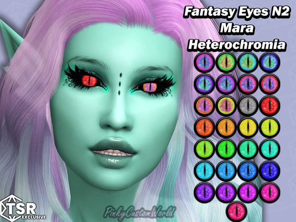 Sims 4 — FantasyEyes N2 - Mara Heterochromia Infant by PinkyCustomWorld — Fantasy inspired colorful eyes with reptile