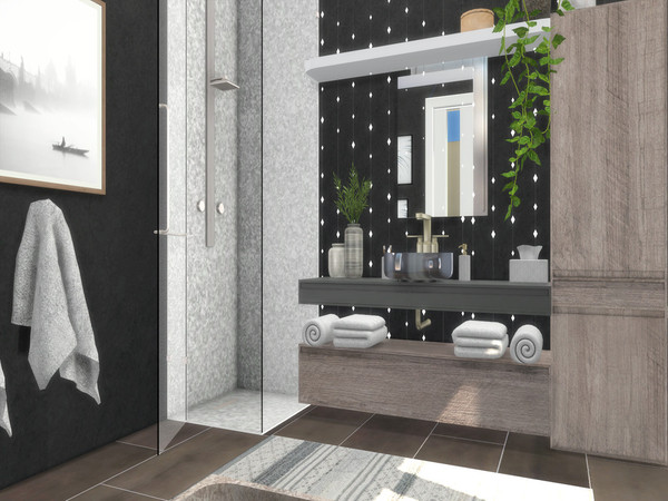 Sims 4 — Envato Bathroom by Suzz86 — Envato is a fully furnished and decorated bathroom. Size 4x4 Value $ 10,300 Short