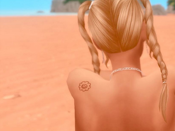 Sims 4 — Mini Cute Tats by JazzySR1505 — Tattoo in upper chest area.