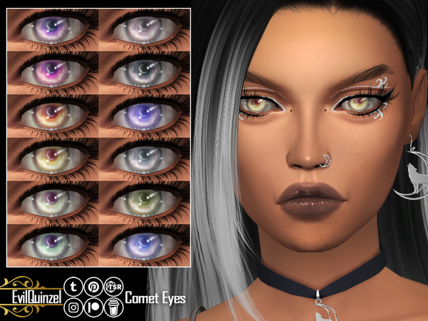 Sims 4 — Comet Eyes by EvilQuinzel — Iridescent eyes for werewolf or vampire. Facepaint category;