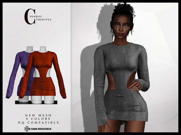 The Sims Resource - Leather Dress D-321