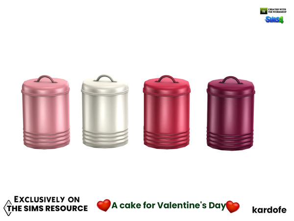 Sims 4 — kardofe_A cake for Valentines Day_Can by kardofe — Decorative kitchen tins, in four colour options