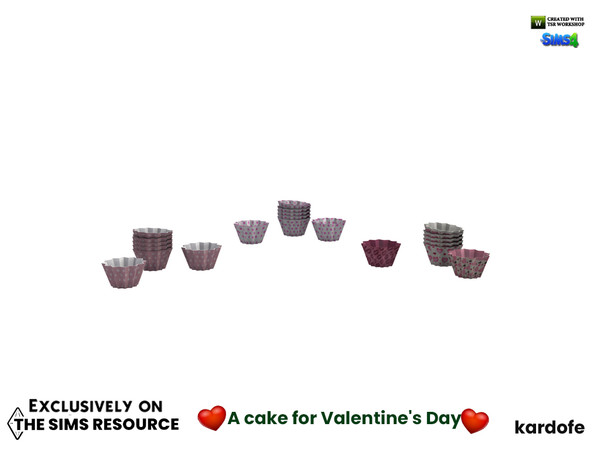 Sims 4 — kardofe_A cake for Valentines Day_cupcake muffin tins by kardofe — Capsules for making cupcakes, in three colour