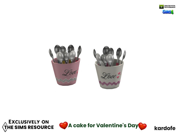 Sims 4 — kardofe_A cake for Valentines Day_Spoons by kardofe — Nice jar with lots of spoons, in two colour options