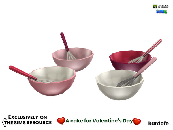 Sims 4 — kardofe_A cake for Valentines Day_whisk by kardofe — Bowl with a whisk inside, decorative, in four colour