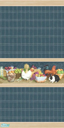 Sims 2 — Kitchen animals by devilishdawn — A border with animals on a slate blue paper