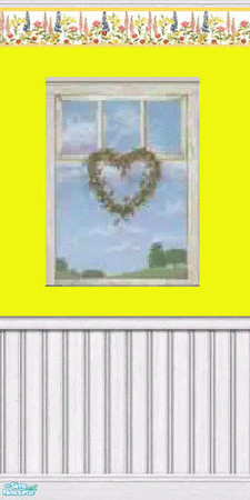 Sims 2 — Lemon Blossom Window Heart by darci321 — The simplicity of the wicker heart on a white window accenting the