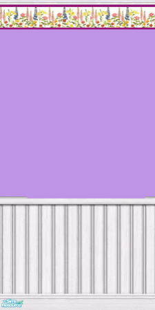Sims 2 — Purple and Blossoms by darci321 — The simplicity of a colorful floral border on a purple painted wall accenting