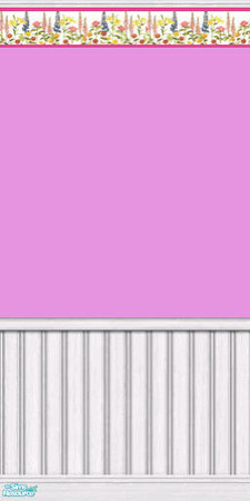 Sims 2 — Violet and Blossoms by darci321 — The simplicity of a colorful floral border on a violet painted wall accenting