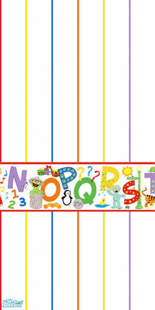Sims 2 — TL - Sesame Street Grow-Up ABCWall3of4 by TabbyLou — ABC's Wallpaper 3 of 4 for Growing Up with Sesame Street