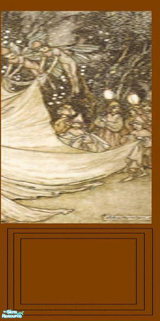 Sims 2 — Titania Mural 3 by daisylee — Designed for Haunted Hollow. Credit: Arthur Rackham. Hope you like it! OK to use.