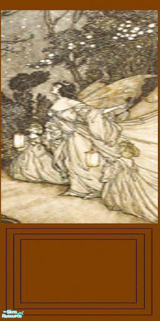 Sims 2 — Titania Mural 2 by daisylee — Designed for Haunted Hollow. Credit: Arthur Rackham. Hope you like it! OK to use.