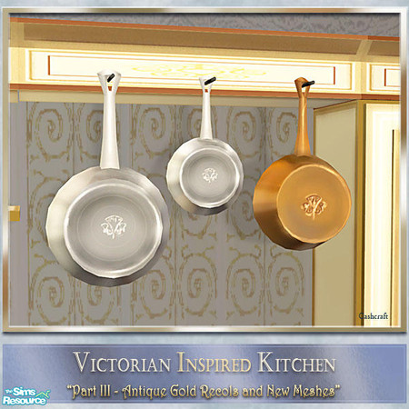 Sims 2 — Victorian Kitchen III - Skillets Recol by Cashcraft — Part III of my Victorian Inspired Kitchen, features