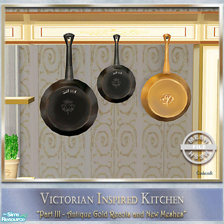 Sims 2 — Victorian Kitchen III - Skillets and Pot by Cashcraft — **decorative/misc**Part III of my Victorian Inspired