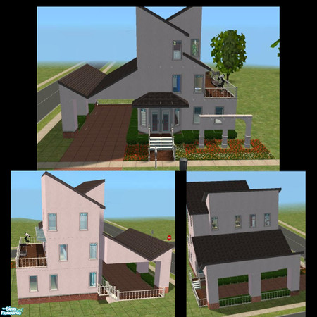 Sims 2 — Whitford Home by kaydie2 — This small city home with stunning rooflines has everything the small family needs.