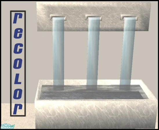 Sims 2 — Contemporary Faux Fountains - C by NewSimSimGirl — Contemporary fountain with animated water texture.